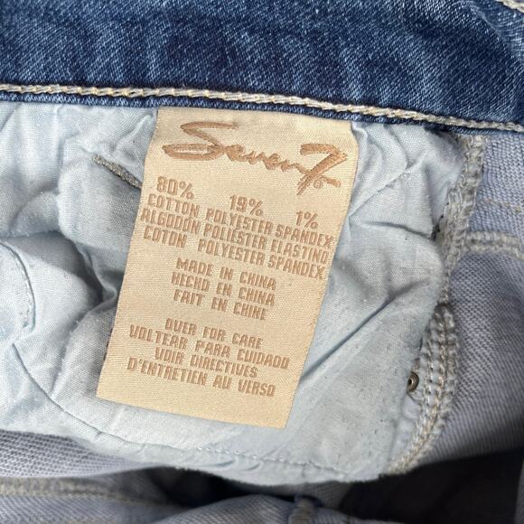 SEVEN 7 Girlfriend Capri Womens Jeans Sz 6 Medium Wash Midrise Denim Straight - Picture 9 of 10